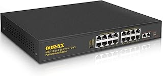 {Gigabit Uplink} 16 Port PoE Switch +2 Gigabit Uplink Ports+1 SFP Port, @300W Unmanaged PoE Switches 16 Port 802.3af/at Compliant, Plug and Play Rack Mounted PoE+ Switch Ethernet Switches