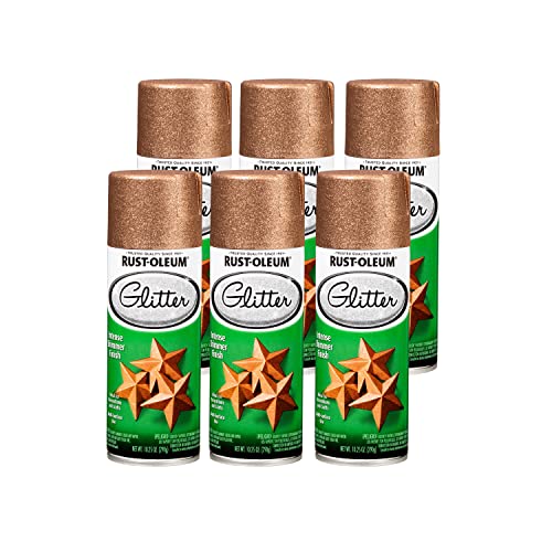 Image of Rust-Oleum 344696-6PK Specialty Glitter Spray Paint, 10.25 Oz, Copper, (Pack of 6)