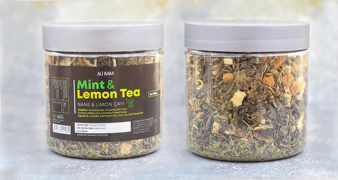 Ali Baba Mint & Lemon Tea (Nane & Limon Cayi) | Discover the Perfect Blend of Mint and Zesty Lemon | Indulge in a Refreshing Tea Infusion | Delight in the Essence of Turkish Tea Culture | 100g