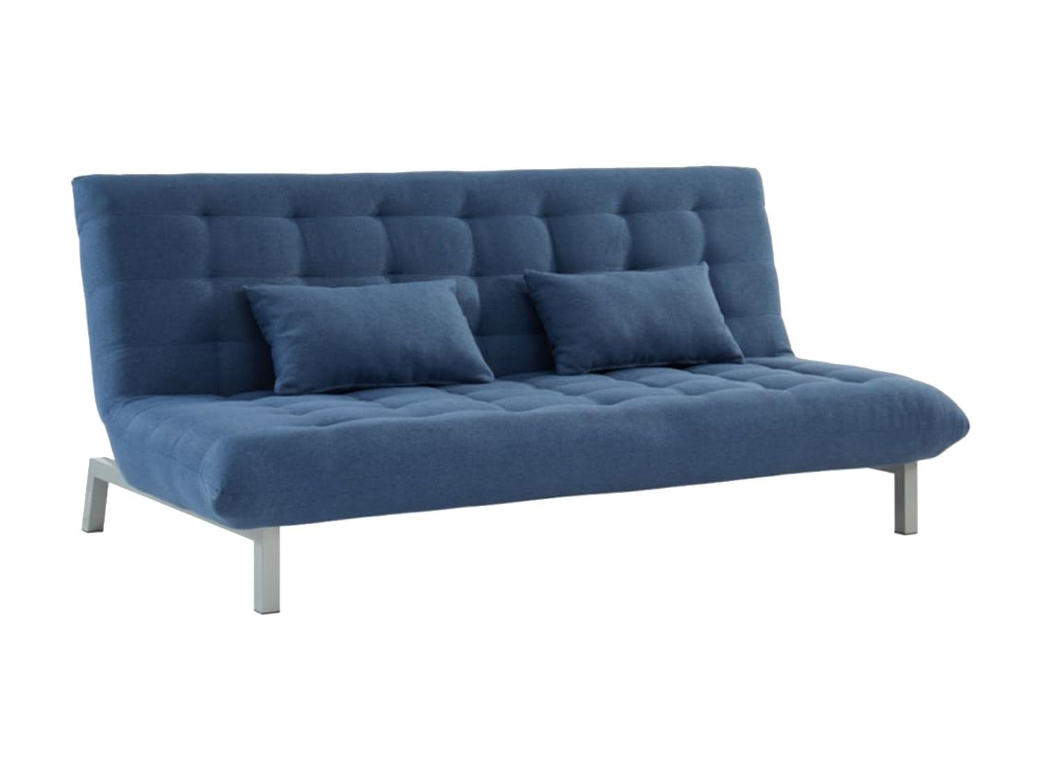 Vente-unique Canapé 3 Places Convertible clic clac en Tissu Hornet-Bleu