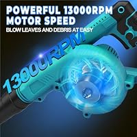 2-in-1 Akku-Laubbläser & Sauger Ersatz für Makita 18V Akku, Mini-Laubbläser 13000RPM, für die Beseitigung von Laub/Schlamm/Schnee/Autostaub (Ohne Akku) – Ansicht 9