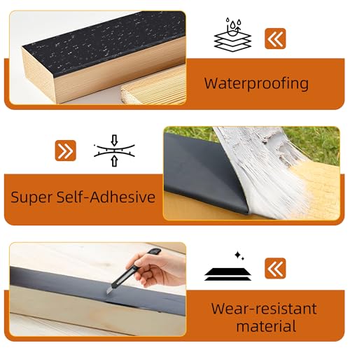 Butyl Joist Tape for Decking 2''×50', 10 Rolls Weather-Resistant Deck Joist Tape 2 inch, Waterproof and Anti-Corrosion Joists Deck Tape,Self-Adhesive Flashing Joists Tape for Wood Decks Beams Roof