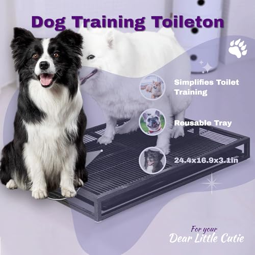 Gugxiom 62 * 43 * 8cm Training Toilet Potty Tray, Portable Dog Training Toilet, Reusable Long Lifespan Easy to Clean Indoor Outdoor Pet Litter Box for Puppy - Image 3
