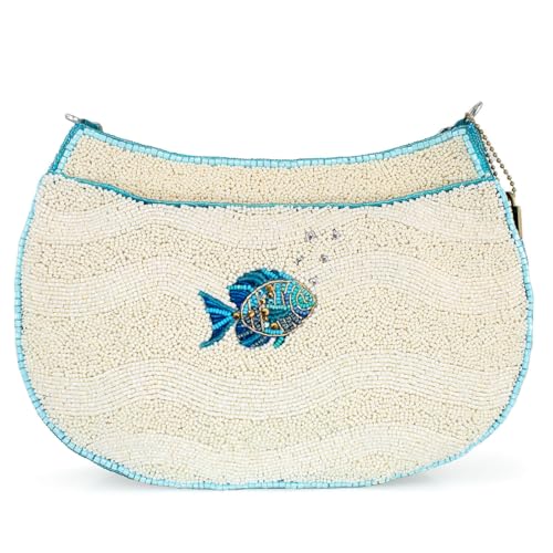Mary Frances Fish Harmony Ocean-Themed Beaded Crossbody Bag – Vibrant Aquatic Style Novelty Evening Clutch Purse, Multicolor2