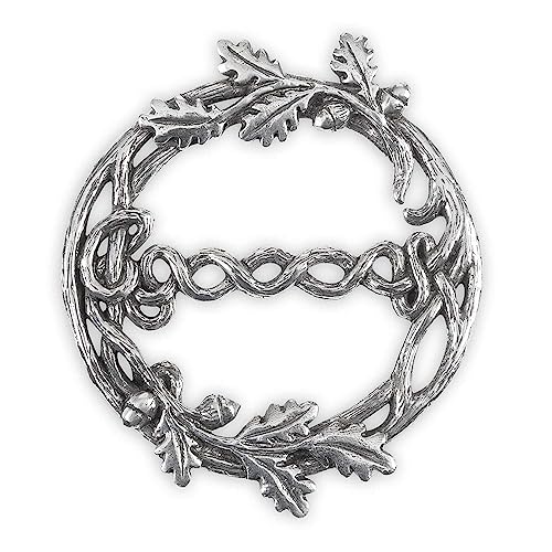 Image of A E Williams Scarf Ring Luxury Fine Pewter Round Handmade Scottish Clip Accessory for Women