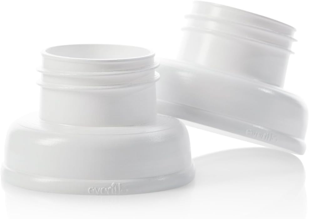 Evenflo Feeding Breast Pump Adapter to Balance Plus Wide Neck Baby Bottle (Pack of 2), White (5142112)