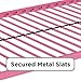 DHP Dusty Metal Bunk Bed with Secured Ladders, Twin/Full, Pink