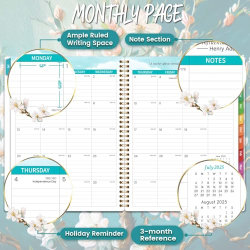 Teacher Planner 2025-2026 - Teacher Lesson Planner 2025-2026 with Colorful Tabs, 8.3\" x 11\", 25-26 Teacher Planners Academic Year from July 2025 to June 2026, Lesson Plan Book for Teachers - Floral