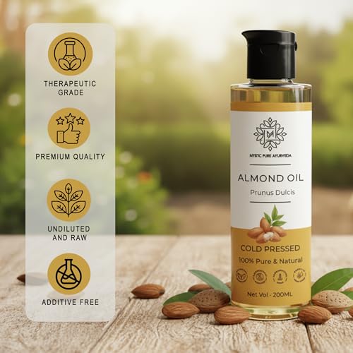 Image of Almond Oil Pure & Raw Cold Pressed | Glowing Skin, Body Massage & Hair Growth | Organic Therapeutic Grade - 100ml