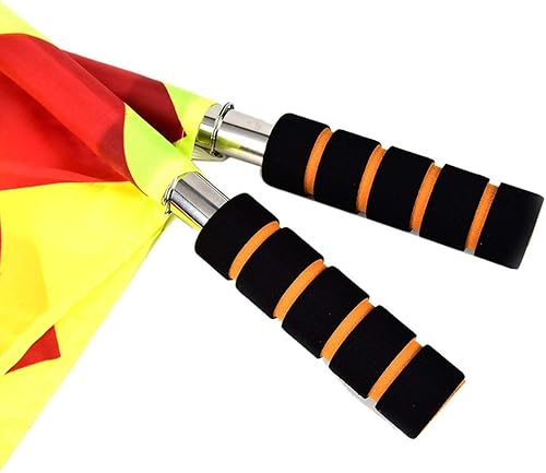Miniatura 7 de Banderas de árbitro de línea de fútbol, mango de espuma de poste de metal con bolsa de transporte (banderas de árbitro de fútbol)