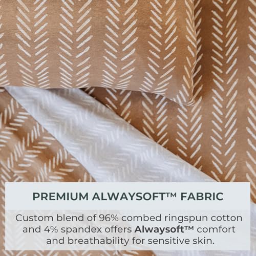 Image of Pobibaby Premium Twin Full Sheets Sets, Kids Double Bed Sheets in Cotton Blend | Ultra-Soft Woodland Camping Print with Fitted Sheet, Flat Sheet & Pillowcases (Twin Wildlife Brown)