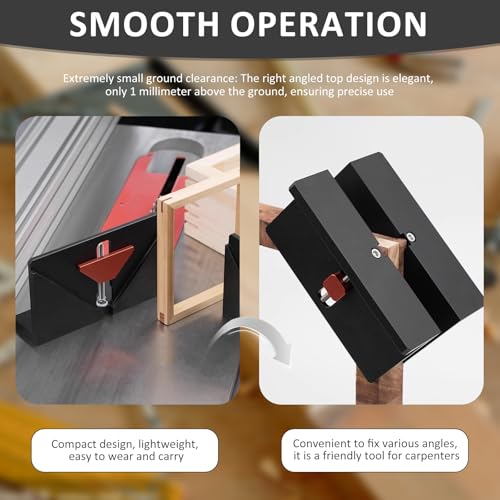 Foppla 2pcs rechter Winkel Spline Jig CNC Aluminiumlegierung Eckbackschwanz-Jig Right Winkel Spline Clip Right Winkel Spline Fixture Tool für 5-42 mm dicke Rahmen(schwarz)