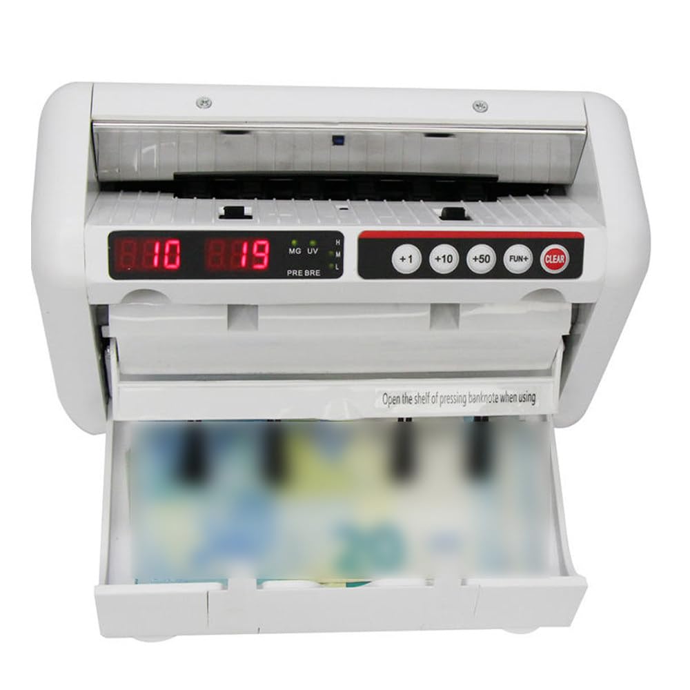 Przenośna Liczarka Banknotów Z Detektorem Falsyfikatów, Detekcja UV/Mg, Wyświetlacz LED 3+3 Cyfry, 800 Banknotów/Minutę, Do Sklepów I Firm