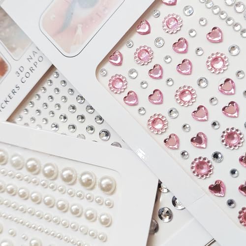 Adesivo Autocolante para Olhos Unha Cabelo e Rosto Face Jewels Carnaval e Festas - 3 Cartelas Sortid