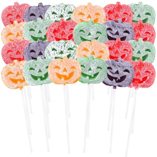 Halloween Pumpkin Tattoo Lollipop, Individually Wrapped, 24 Count | Treat or Treat Suckers, Assorted Fruit Flavors, Seasonal Party Favors, Easy to Share, Boo Basket Fillers - image 2