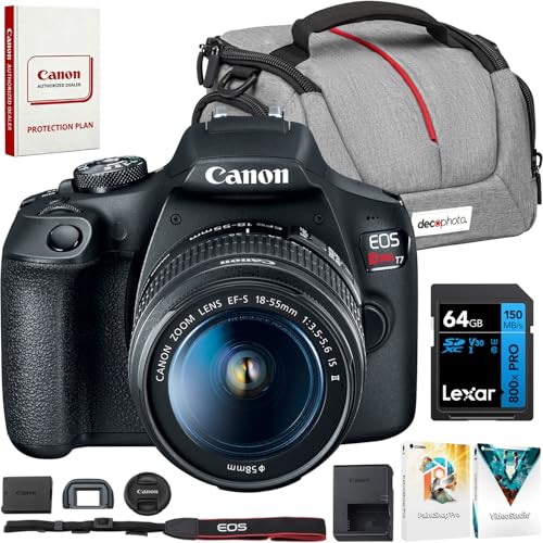 Canon EOS Rebel T7 �f�W�^����჌�t�J���� 18-55mm f/3.5-5.6 is II Kit 2727C002 ���L�T�[�v���~�A��64GB SDXC�������[�J�[�h�A�f�R�G�b�Z���V�����J�����o�b�O�ACorel�t�H�g�r�f�I�X�C�[�g�t��