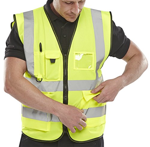 Beeswift B-Seen HV Vests & Jerkins B-Seen Hv Vests And Jerkins Executive Hi Viz Waistcoat Saturn Yellow Xl - Wcengexecxl