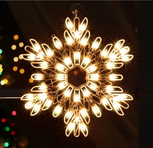 LAMPHOME 18" 50 Lighted Snowflake Christmas Window Silhouette Decoration