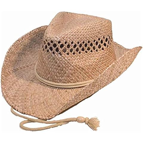 Quality Natural Straw Cowboy Hat by HAWKINS Cover
