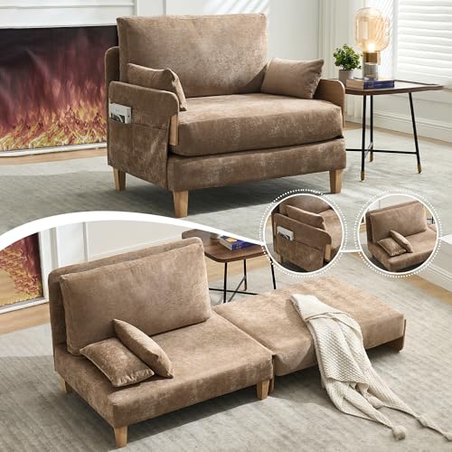 Sillón 3 en 1 Convertible Chenille Beige miniatura 1
