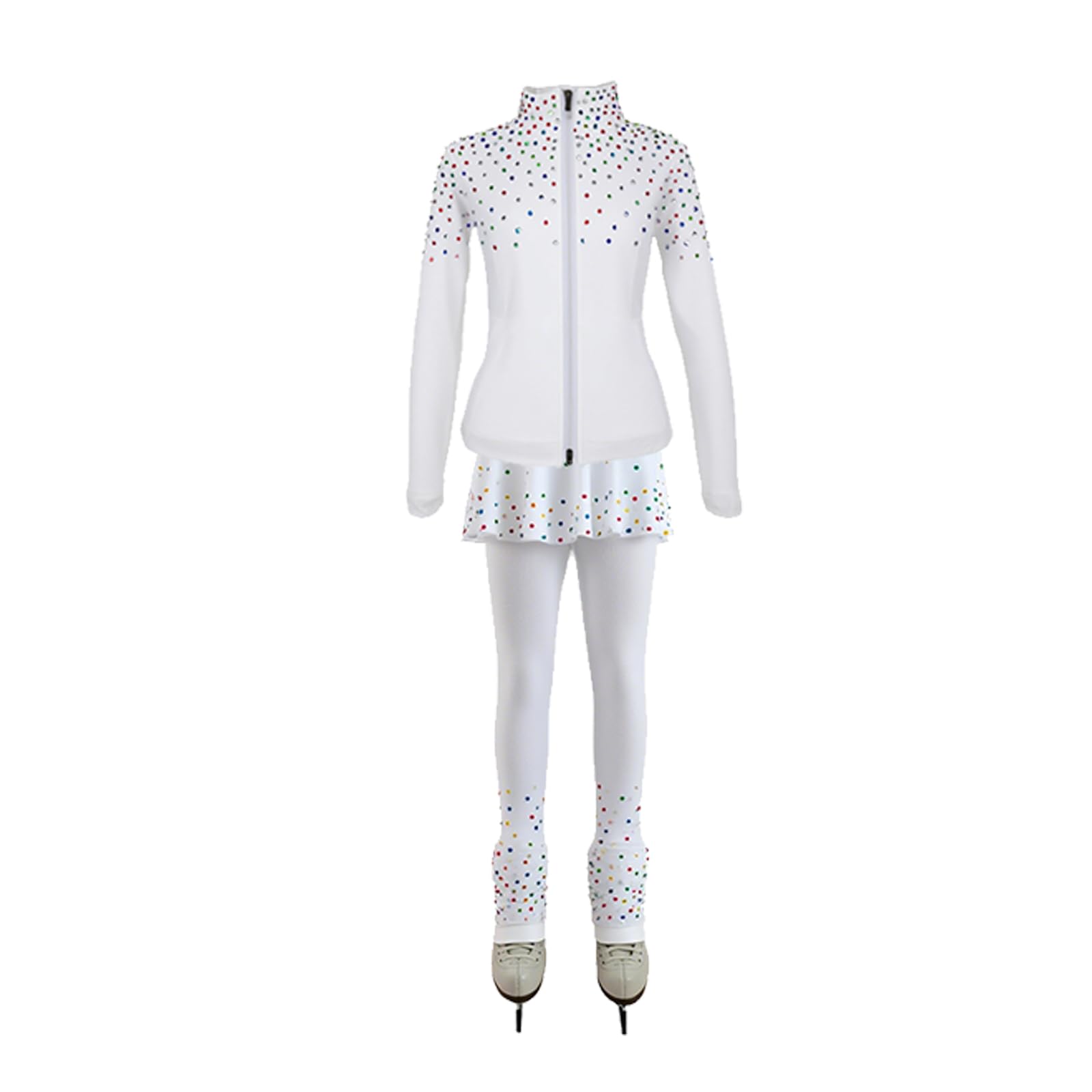 LIUHUO Eiskunstlauf-Trainingshose, Jacken, Mädchen, Damen, Fleece, glänzend, bunt, Diamanten, bequem, warm, Trainingsanzug
