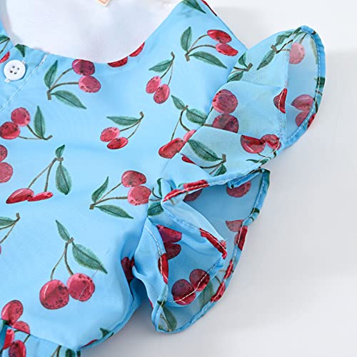 Zanjkr Vestidos para meninas com manga mosca, estampa de desenho animado, vestido de princesa para f