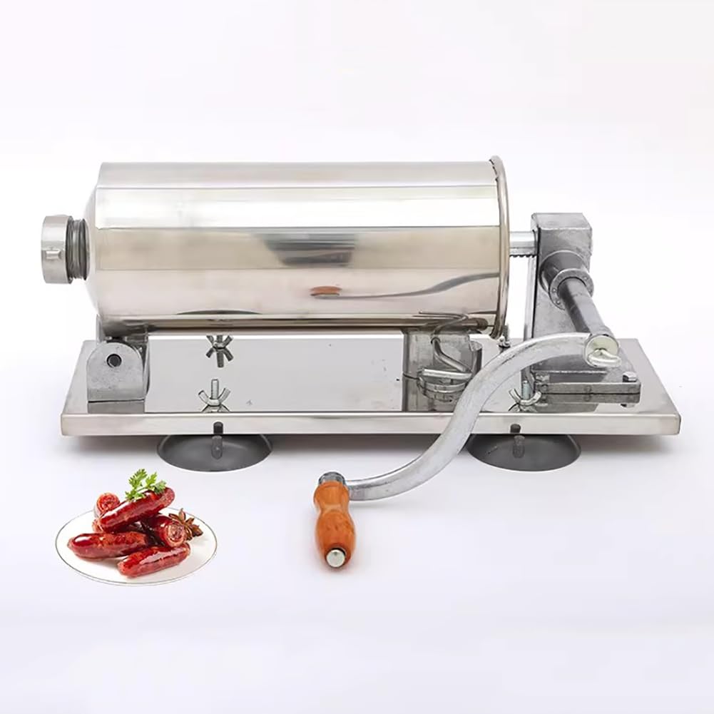 Relleno de salchichas de 4 litros con 4 tubos, máquina manual de carne para cocina y uso comercial, ideal para cocinar en casa y procesar carne