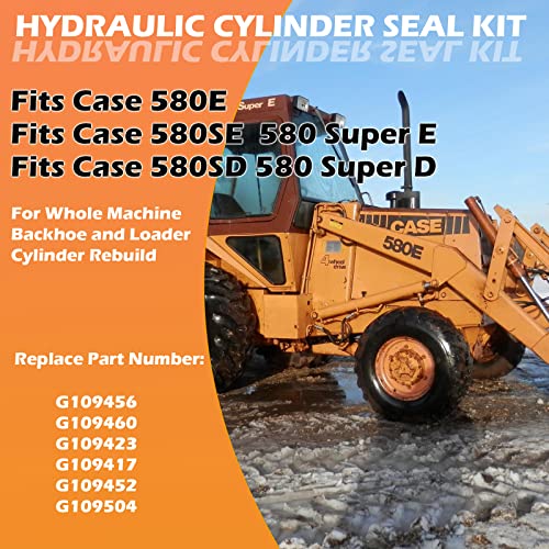 Image of Whole Machine Seal Kit for Case 580E 580SE 580SD, Boakhoe Loader Bucket Hydraulic Cylinders Replacement Seal Kit G109456*2+G109417*2+G109423*5+G109460*2+G109504+G109452