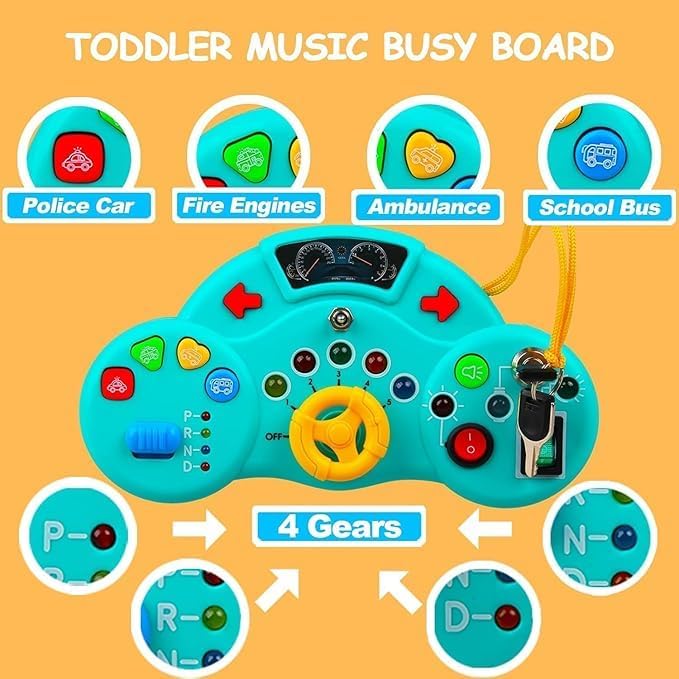 Image of Montessori Busy Board, Baby & Toddler Toys for 1-3 Years Old- Baby Sensory Board-Sensory Educational Toys for Toddler (Style 03 Blue)