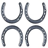 HDFSP 4PCS Cast Iron Horseshoe Wall Decor, Lucky Horseshoes Decoration for Party, Horse Shoes Favor...