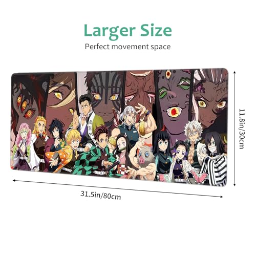Mouse pad para Demon Anime Slayer - Base de borracha antiderrapante para jogos grande mousepad para