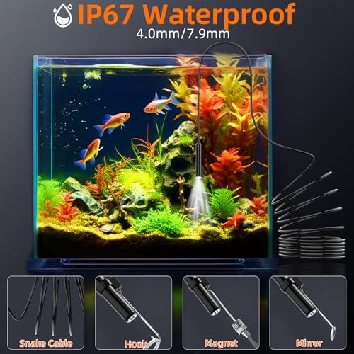 Endoscope Camera with Light, Ennovor 1920 HD Borescope with 4.3" LCD Screen, IP67 Waterproof Borescope Inspection Camera 8 LED Adjustable Lights, Flexible Endoscopic Camera 32.8FT 10M Semi-Rigid Cable by Ennovor - Image 4