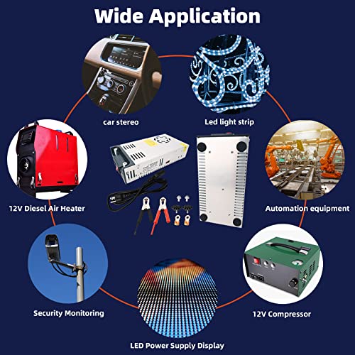 Yaheeda New Version Converter, 110V Ac To 12V Dc Converter Power Supply 12V 600W 50A Dc Switch Transformer For Rv,Pump,Led Strip thumb #6