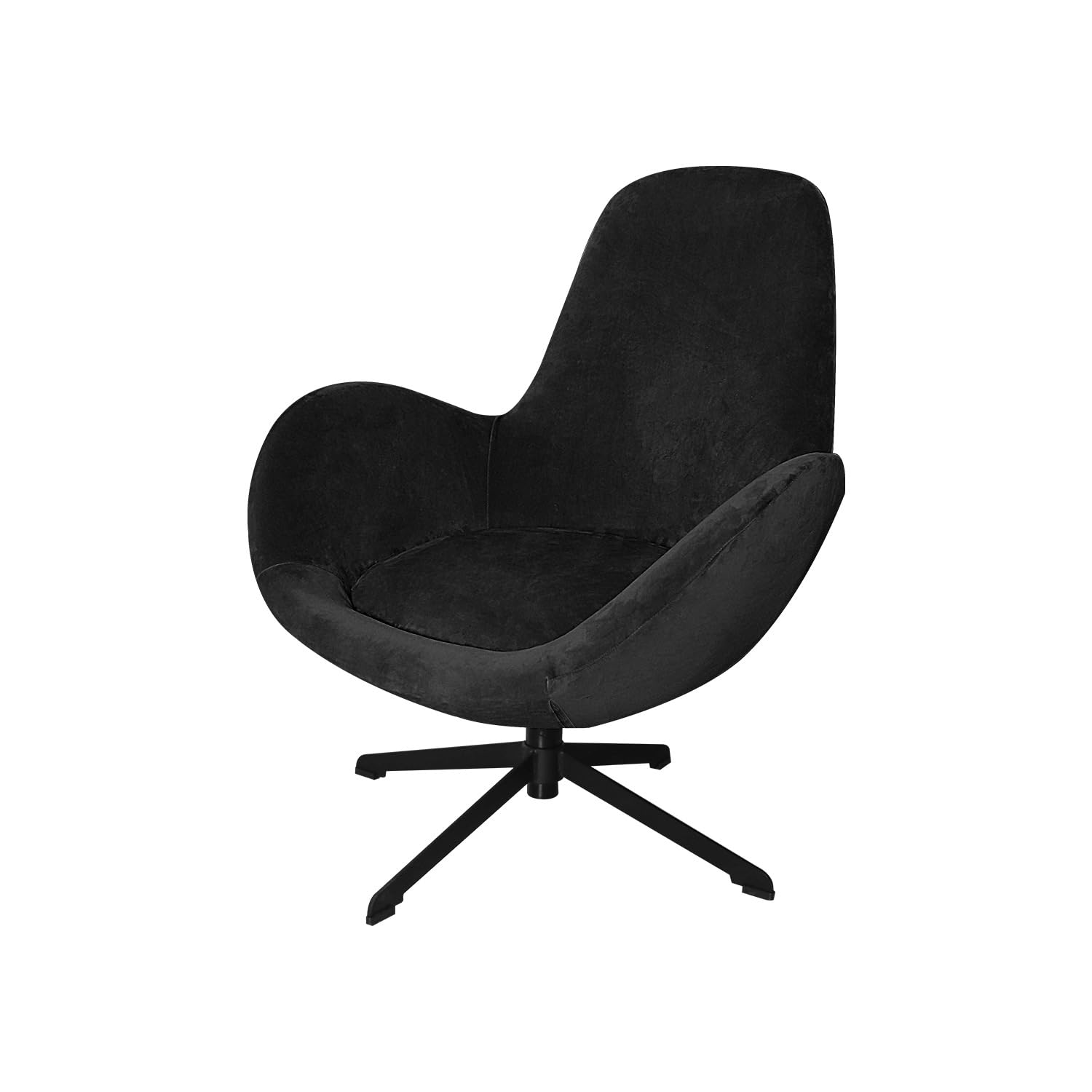 Swivel Armchair Accent Mid-Back Office Chair Cover with Side Arms Wingback Chair slipcover Modern Curved Back Accent Desk Chair Protector for Living Room Bedroom Home Office Vanity Room 2PCS black