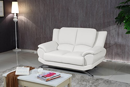 Matisse Milano Contemporary Leather Sofa Set (White) #TOP3