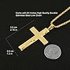 HZMAN Lord's Prayer Cross Necklace for Men Women Stainless Steel Retro Christian Cross Pendant Necklace Jewelry Gift (Gold) #3