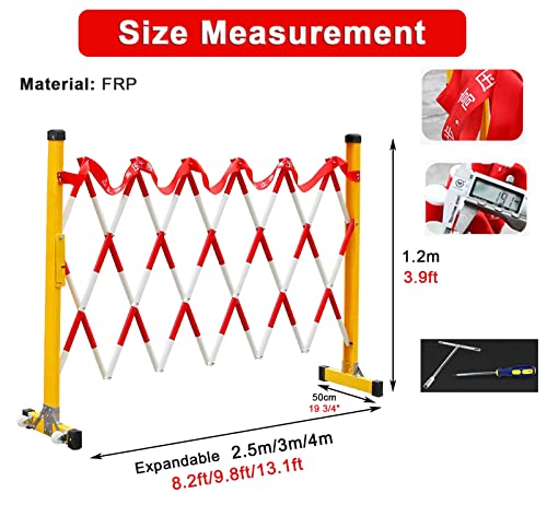 Barrière de sécurité extensible jaune | Garde-corps mobile FRP - 7