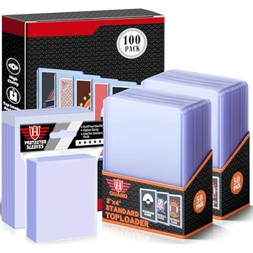 100 Top Loaders with 100 Penny Sleeves, 3 x 4 Clear 35PT Card Protectors