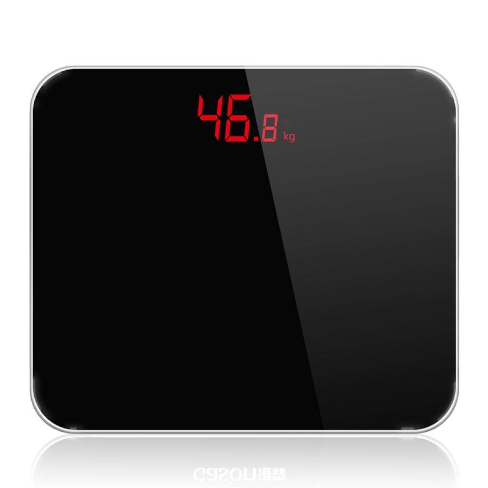 Waga łazienkowa precyzyjna, waga elektroniczna Body Smart z wyświetlaczem LCD, waga 180 kg/400 funtów, czarna(