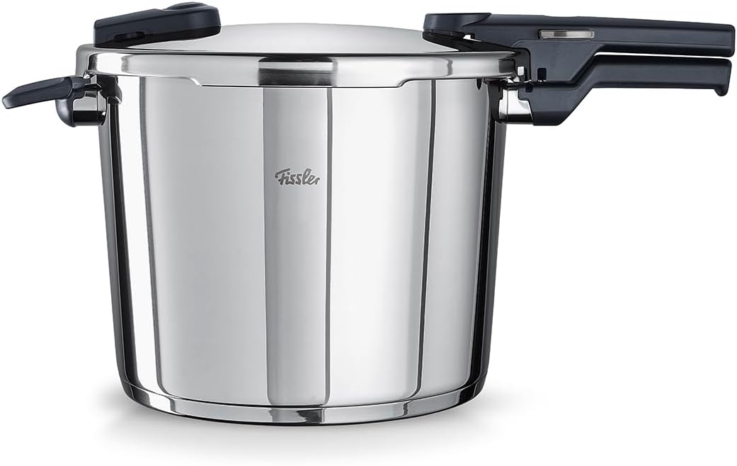 Fissler Vitaquick Stainless Steel Pressure Cooker for Steaming 10 L Diameter 26 cm 2 Cooking Levels Made in Germany Induction Compatible