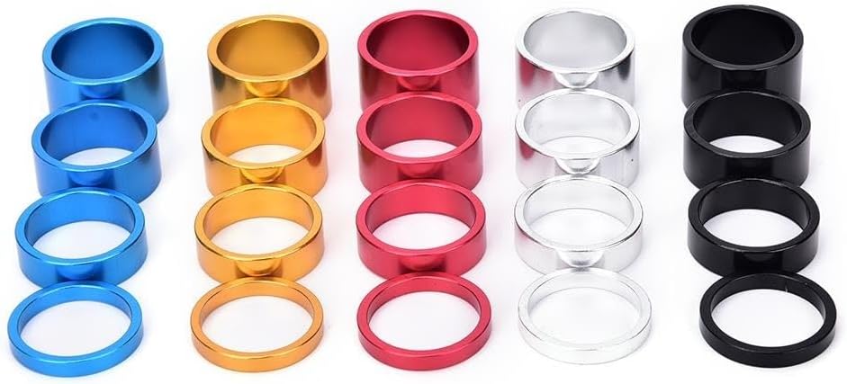4Pcs Bike Fork Washer Stem Spacers Aluminum Alloy Bicycle Headset Washer Raise Handlebar 5-20mm for Cycling for Bikes(Red)
