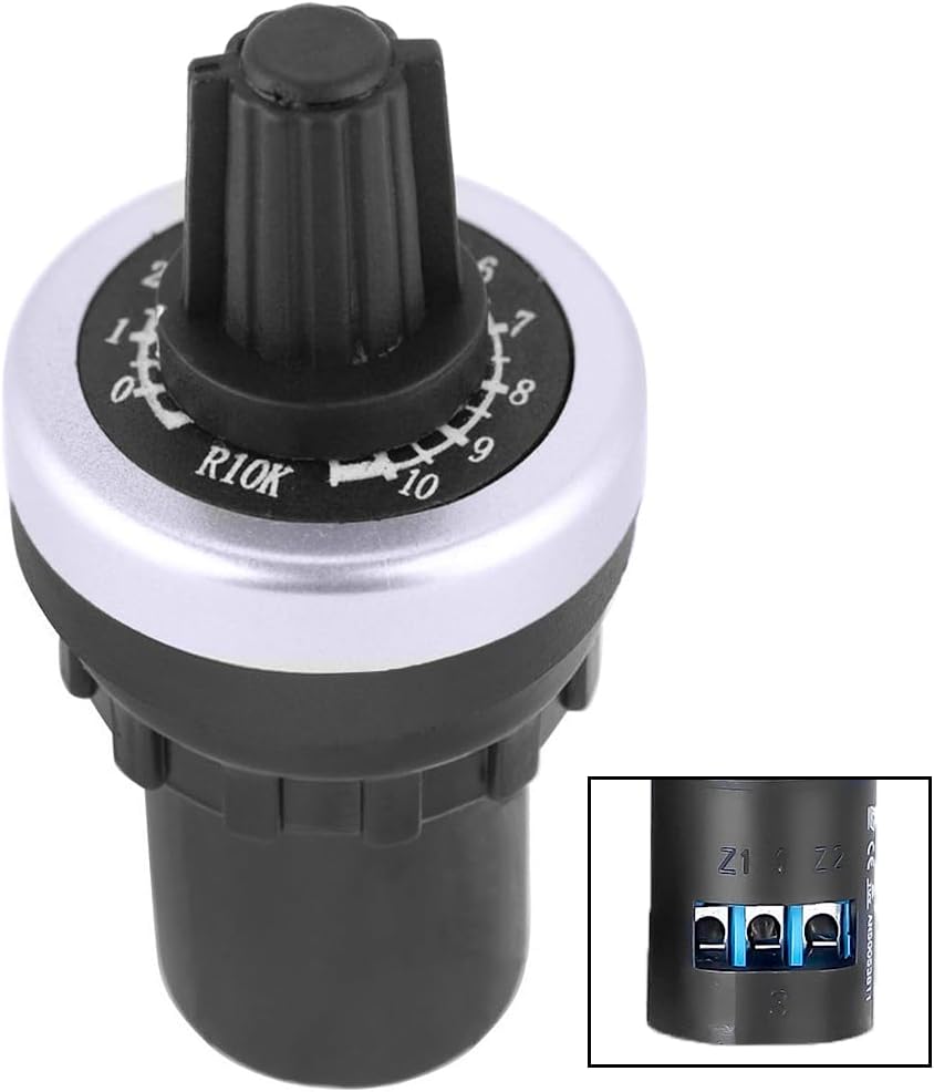 LA42DWQ 22mm 10k Governor Rotary Potentiometer Pot Inverter Converter Resistance Variable Speed Drive Potentiometer Switch, 10K ohm