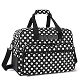 Yarwo Serger Carrying Case, Universal Overlock Sewing Machine Tote Bag with Anti-Slip Padded Bottom for Most Standard Overlocker Machine and Supplies, Black Dots