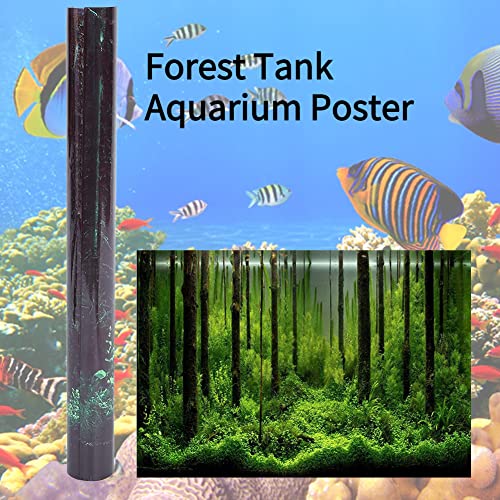 Forest Tank Aquarium Poster, Aquarium Background Picture, Fish Tank Background Pvc Adhesive Underwater Forest Tank Background Poster Backdrop Decoration Paper (91 * 50Cm) #TOP6