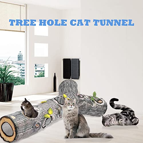 Image of Cat Tunnel,Cat Tunnels for Indoor Cats,Tree Trunk Play Toy for Large Cats、Kitten and Other Small Animals to Chase and Play,Foldable Easy to Store,Cat Tube Toys Long 59 inch