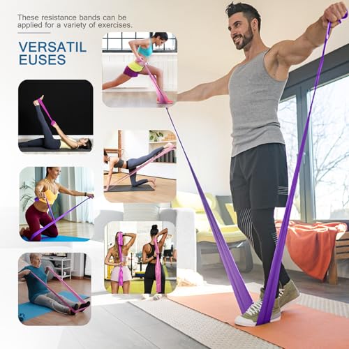 Image of Lianjindun 5 Pcs Professional Resistance Bands. Latex-Free, Pilates Band, Work Out Bands, Stretch Bands for Working Out Women or Men, Exercise Bands Set for Pilates, Physical Therapy, Yoga
