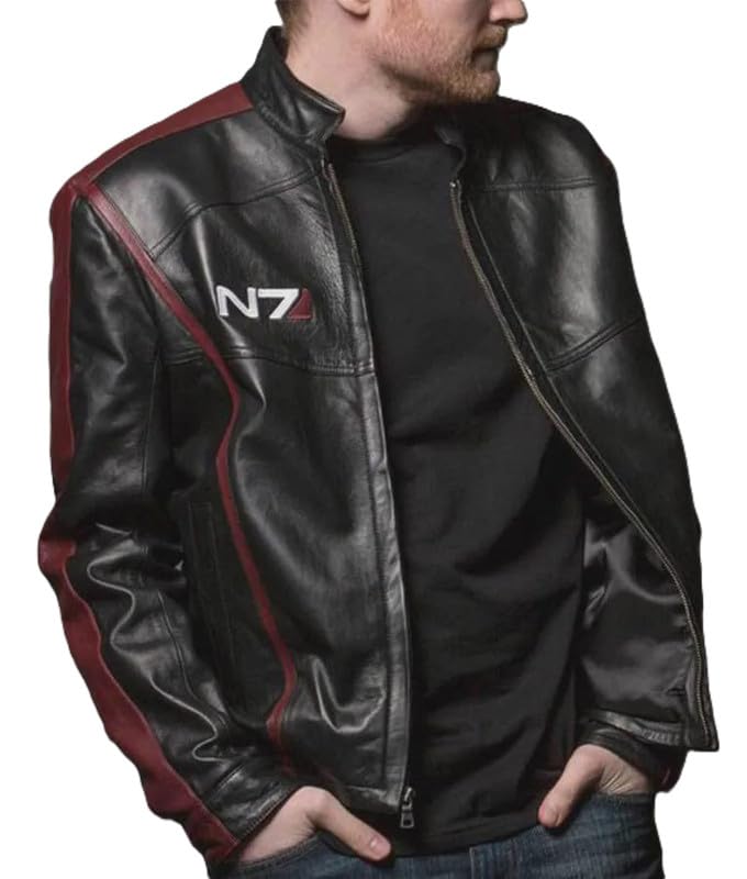 Chaqueta de piel para hombre, diseño de rayas granate, chaqueta de cuero para motocicleta