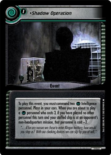 STAR TREK CCG 2E ENERGIZE SHADOW OPERATION 2R61