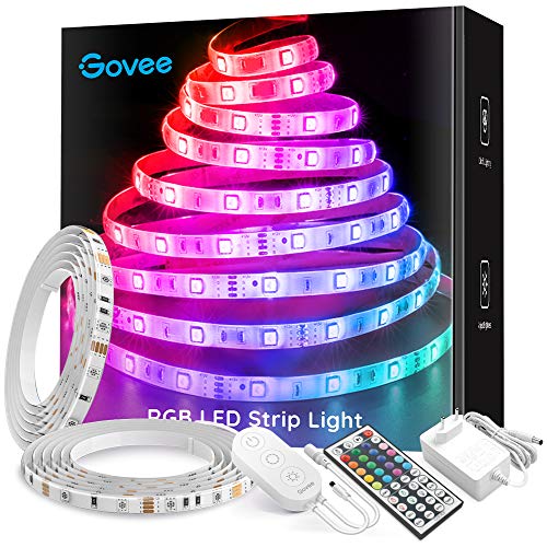 Govee LED Strip 10m, Wasserdicht, RGB LED Streifen, Farbwechsel, LED Lichterkette Band Leiste mit IR Fernbedienung, für Haus, Party, TV, Bar, Schlafzimmer, Dekoration