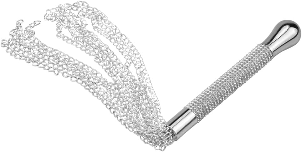 Fouet à chaîne en Argent de Luxe en Acier Inoxydable, Outil d'entraînement de Cheval, Outil de Jeu de rôle en Couple